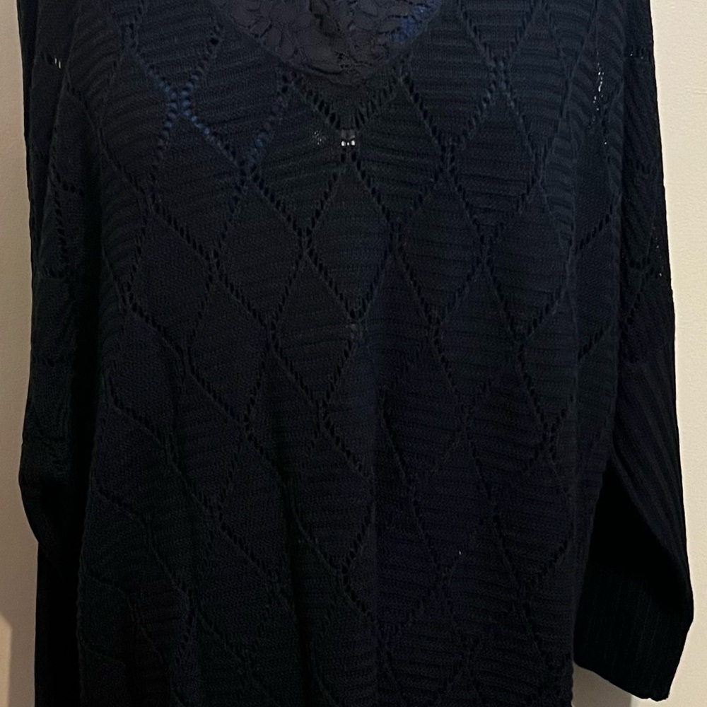 SHEIN Black Diamond Knit Sweater